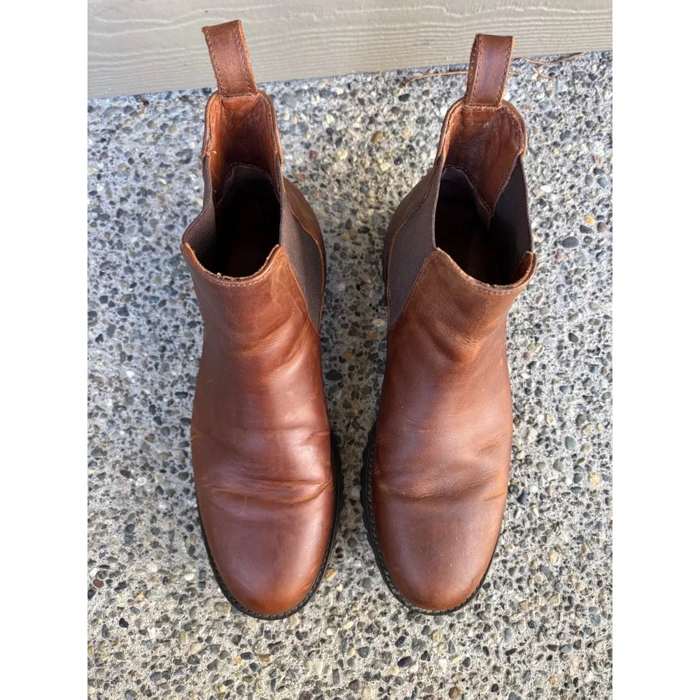 Patina Portland Men's US Size 9 Brown Leather Footwear Chelsea Boots Pull‎ On